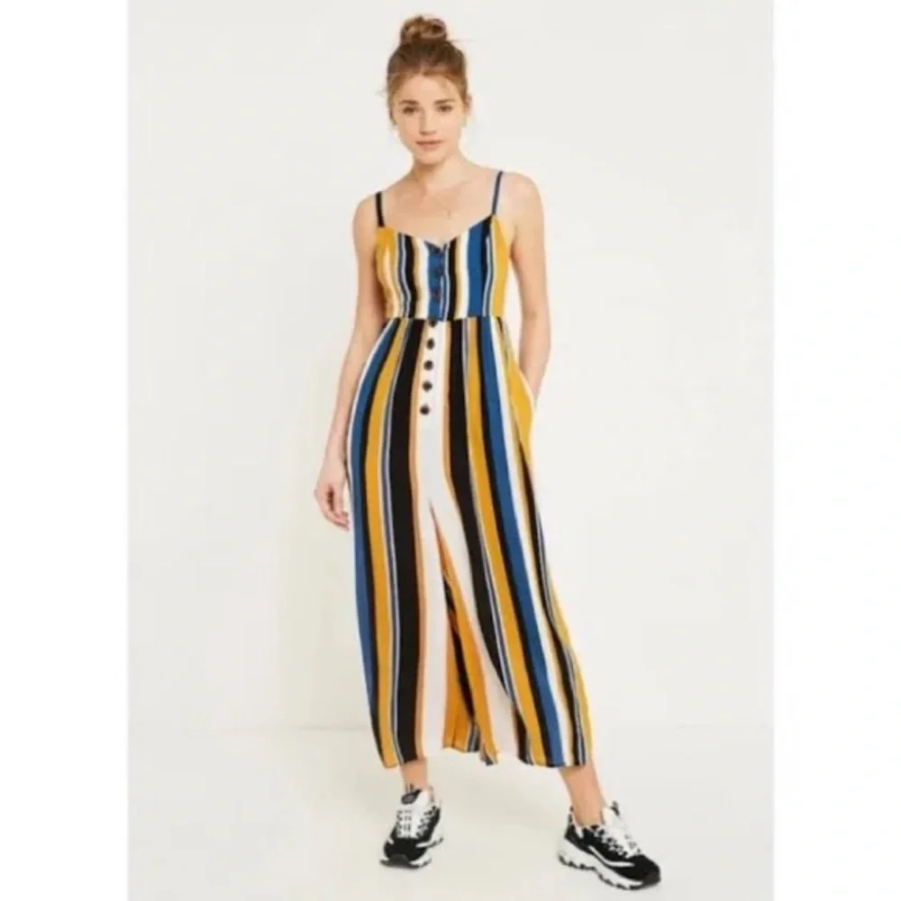 Urban Outfitters Tootsie Button-Down Crop Jumpsuit